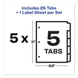 Print And Apply Index Maker Clear Label Plastic Dividers With Printable Label Strip, 5-tab, 11 X 8.5, Translucent, 5 Sets