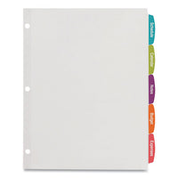 Big Tab Printable White Label Tab Dividers, 5-tab, Letter, White, 4 Sets