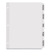 Big Tab Printable White Label Tab Dividers, 5-tab, Letter, White, 4 Sets