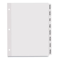 Big Tab Printable White Label Tab Dividers, 8-tab, Letter, White, 4 Sets
