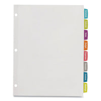 Big Tab Printable White Label Tab Dividers, 8-tab, Letter, White, 4 Sets