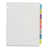 Big Tab Printable White Label Tab Dividers, 8-tab, Letter, White, 4 Sets