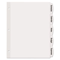 Big Tab Printable White Label Tab Dividers, 5-tab, Letter, 20 Per Pack