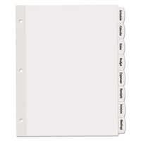 Big Tab Printable White Label Tab Dividers, 8-tab, Letter, 20 Per Pack