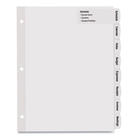 Big Tab Printable Large White Label Tab Dividers, 8-tab, Letter, White, 4 Sets