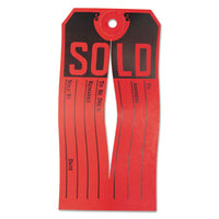 Sold Tags, Paper, 4 3-4 X 2 3-8, Red-black, 500-box