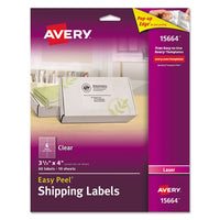 Matte Clear Easy Peel Mailing Labels W- Sure Feed Technology, Laser Printers, 3.33 X 4, Clear, 6-sheet, 10 Sheets-pack