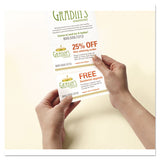 Door Hanger With Tear-away Cards, 97 Bright, 65lb, 4.25 X 11, White, 2 Hangers-sheet, 40 Sheets-pack
