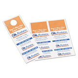 Door Hanger With Tear-away Cards, 97 Bright, 65lb, 4.25 X 11, White, 2 Hangers-sheet, 40 Sheets-pack