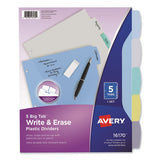 Write And Erase Big Tab Durable Plastic Dividers, 3-hold Punched, 5-tab, 11 X 8.5, Assorted, 1 Set