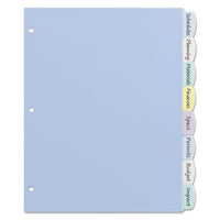 Write And Erase Big Tab Durable Plastic Dividers, 3-hold Punched, 8-tab, 11 X 8.5, Assorted, 1 Set