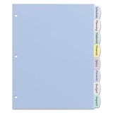 Write And Erase Big Tab Durable Plastic Dividers, 3-hold Punched, 8-tab, 11 X 8.5, Assorted, 1 Set