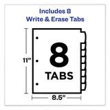 Write And Erase Big Tab Durable Plastic Dividers, 3-hold Punched, 8-tab, 11 X 8.5, Assorted, 1 Set