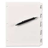 Write And Erase Big Tab Durable Plastic Dividers, 3-hole Punched, 5-tab, 11 X 8.5, White