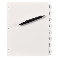 Write And Erase Big Tab Durable Plastic Dividers, 3-hole Punched, 8-tab, 11 X 8.5, White
