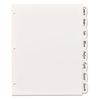 Write And Erase Big Tab Durable Plastic Dividers, 3-hole Punched, 8-tab, 11 X 8.5, White