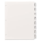 Write And Erase Big Tab Durable Plastic Dividers, 3-hole Punched, 8-tab, 11 X 8.5, White
