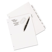 Write And Erase Big Tab Durable Plastic Dividers, 3-hole Punched, 8-tab, 11 X 8.5, White
