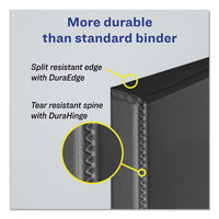 Durable View Binder With Durahinge And Slant Rings, 3 Rings, 1" Capacity, 11 X 8.5, Black