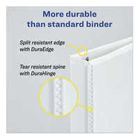 Durable View Binder With Durahinge And Slant Rings, 3 Rings, 3" Capacity, 11 X 8.5, White, 4-pack