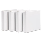 Durable View Binder With Durahinge And Slant Rings, 3 Rings, 3" Capacity, 11 X 8.5, White, 4-pack