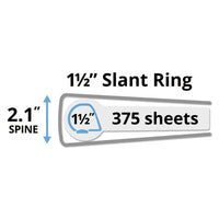 Durable View Binder With Durahinge And Slant Rings, 3 Rings, 1.5" Capacity, 11 X 8.5, White, 4-pack