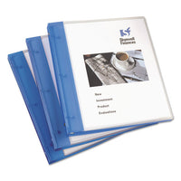 Flexible View Binder With Round Rings, 3 Rings, 0.5" Capacity, 11 X 8.5, Blue