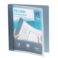 Flexible View Binder With Round Rings, 3 Rings, 1" Capacity, 11 X 8.5, Gray