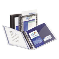 Flexi-view Binder With Round Rings, 3 Rings, 1" Capacity, 11 X 8.5, Navy Blue