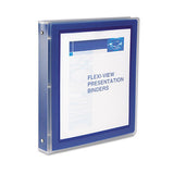 Flexi-view Binder With Round Rings, 3 Rings, 1" Capacity, 11 X 8.5, Navy Blue