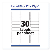 Easy Peel White Address Labels With Sure Feed Technology, Inkjet Printers, 1 X 2.63, White, 30-sheet, 10 Sheets-pack