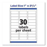 Easy Peel White Address Labels With Sure Feed Technology, Inkjet Printers, 1 X 2.63, White, 30-sheet, 10 Sheets-pack