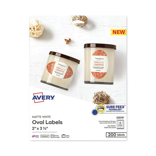 Laser-inkjet Media Labels, Inkjet-laser Printers, 2 X 3.3, White, 8 Labels-sheet, 25 Sheets-pack
