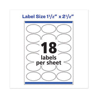 Oval Labels W- Sure Feed & Easy Peel, 1 1-2 X 2 1-2, Glossy White, 180-pack