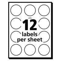 Round Print-to-the Edge Labels With Sure Feed And Easy Peel, 2" Dia, Glossy White, 120-pk