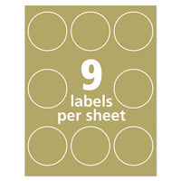 Round Brown Kraft Print-to-the-edge Labels, 2.5" Dia, 225-pk