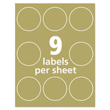 Round Brown Kraft Print-to-the-edge Labels, 2.5" Dia, 225-pk