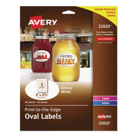 Oval Labels W- Sure Feed And Easy Peel, 2 X 3.33, Glossy White, 80-pack