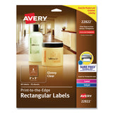 Print-to-the-edge Labels W- Sure Feed & Easy Peel, 2 X 3, Glossy Clear, 80-pack