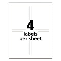 Removable Print-to-the-edge White Labels W- Sure Feed, 3 1-2 X 4 3-4, 32-pack