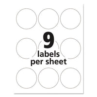 Round Print-to-the Edge Labels With Surefeed, 2.5" Dia, Glossy White, 90-pk