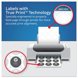 Round Print-to-the Edge Labels With Surefeed, 2.5" Dia, Glossy White, 90-pk