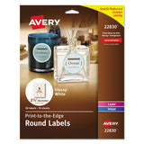 Round Print-to-the Edge Labels With Surefeed, 2.5" Dia, Glossy White, 90-pk