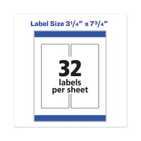 Durable Water-resistant Wraparound Labels W- Sure Feed, 3 1-4 X 7 3-4, 16-pk