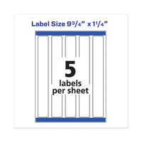 Water-resistant Wraparound Labels W- Sure Feed, 9 3-4 X 1 1-4, White, 40-pack