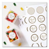Round Labels, 2" Dia, White With Gold Border, 12/sheet, 10 Sheets/pack