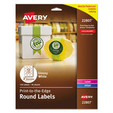 Round Print-to-the Edge Labels With Surefeed And Easypeel, 2" Dia., White, 300-pack