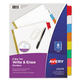 Write & Erase Big Tab Paper Dividers, 5-tab, White, Letter