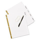 Write & Erase Big Tab Paper Dividers, 5-tab, White, Letter