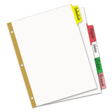 Write & Erase Big Tab Paper Dividers, 5-tab, Multicolor, Letter